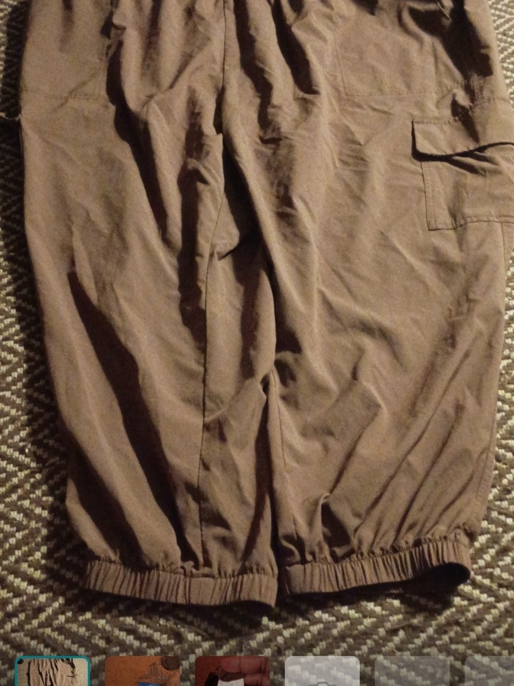 Women's Casual Elastic-Hem Cargo Pants - Brown